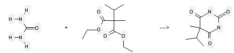Propanedioic acid,2-methyl-2-(1-methylethyl)-, 1,3-diethyl ester can be used to produce 5-isopropyl-5-methyl-pyrimidine-2,4,6-trione